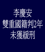 李慶安雙重國籍判2年 未獲緩刑