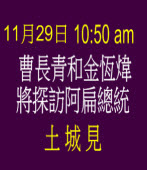 11月29日曹長青和金恆煒 將探訪阿扁總統/◎曹長青