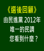 《選後回顧》由民進黨 2012年唯一的民調   您看到什麼？｜台灣e新聞