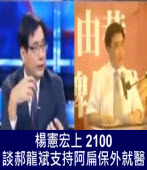 楊憲宏上 2100  談郝龍斌支持阿扁保外就醫∣台灣e新聞