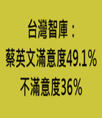 台灣智庫：蔡英文滿意度49.1％、不滿意度36％-台灣e新聞