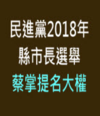 民進黨2018年縣市長選舉 蔡掌提名大權-台灣e新聞